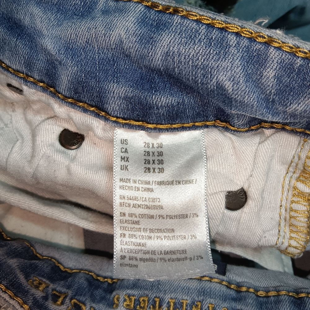 American Eagle Outfitters Distressed Men's Jeans 28x30 Light Blue Holes Flex - Picture 8 of 8